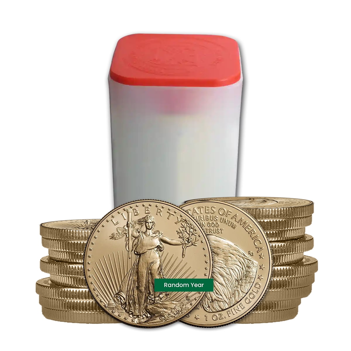 1 oz Gold Eagle Coin BU Random Year Tube of 20 Coins