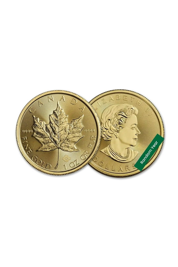 1 oz Gold Maple Leaf Coin BU - Random Year - 2 Coins
