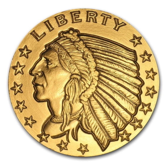 1 oz Gold Round - Incuse Indian