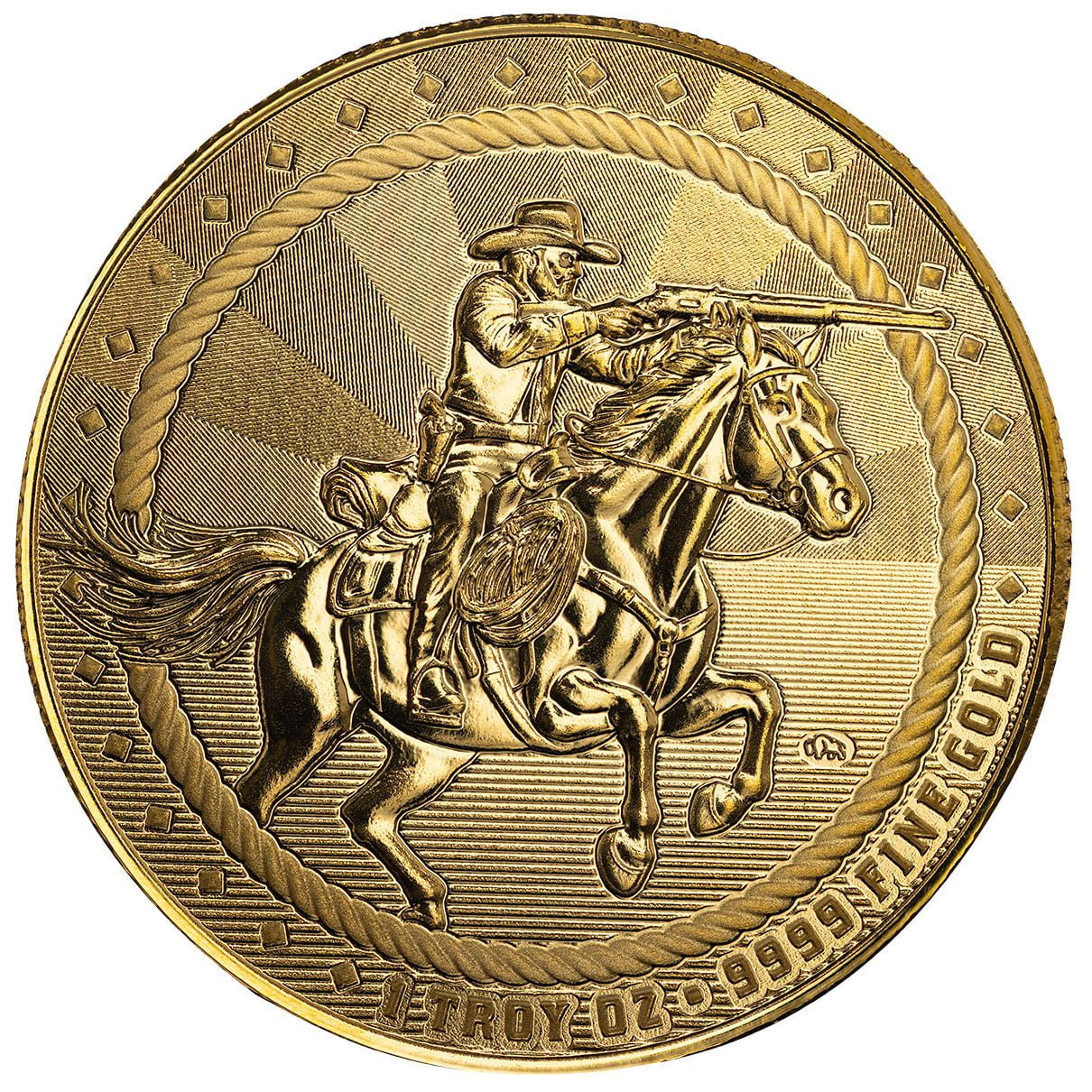 1 oz Gold Round - Scottsdale Mint Cowboy Rifleman .9999 Fine Gold Bullion Round