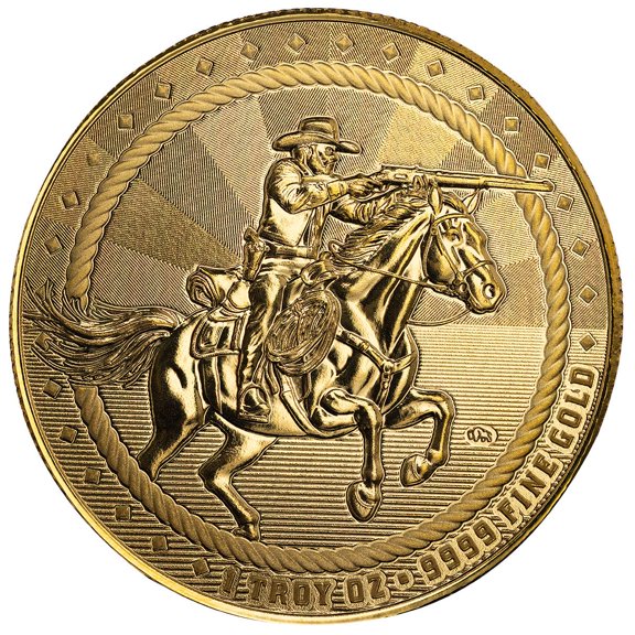 1 oz Gold Round - Scottsdale Mint Cowboy Rifleman .9999 Fine Gold Bullion Round