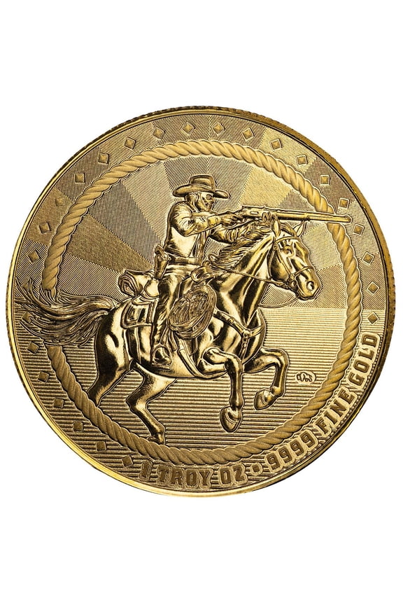 1 oz Gold Round - Scottsdale Mint Cowboy Rifleman .9999 Fine Gold Bullion Round