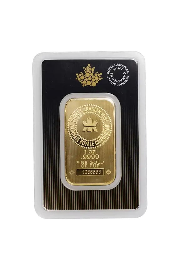 1 oz Gold Royal Canadian Mint Bar w/ Assay Card