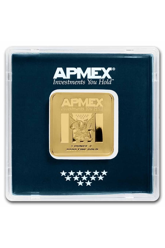 1 oz Gold Square Bar - APMEX (Encapsulated w/Assay)