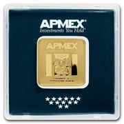 1 oz Gold Square Bar - APMEX Encapsulated w/Assay