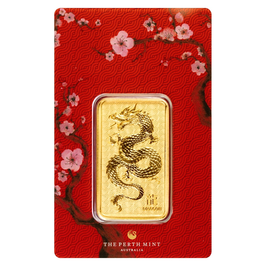 1 oz Gold The Perth Mint Bar (Lunar Dragon)