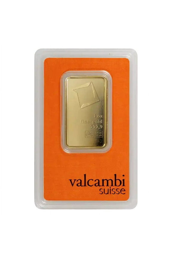 1 oz Gold Valcambi Bar w/ Assay Card