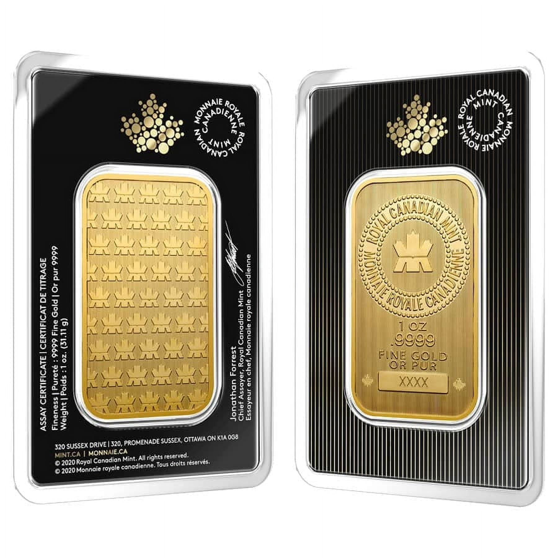 1 oz Gold Wafer Bar Royal Canadian Mint RCM .9999 Fine (in Assay, Random Year)