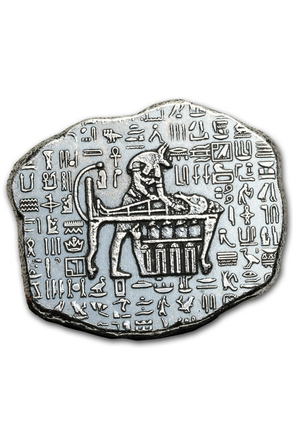1 oz Hand Poured Silver Relic Bar - Anubis