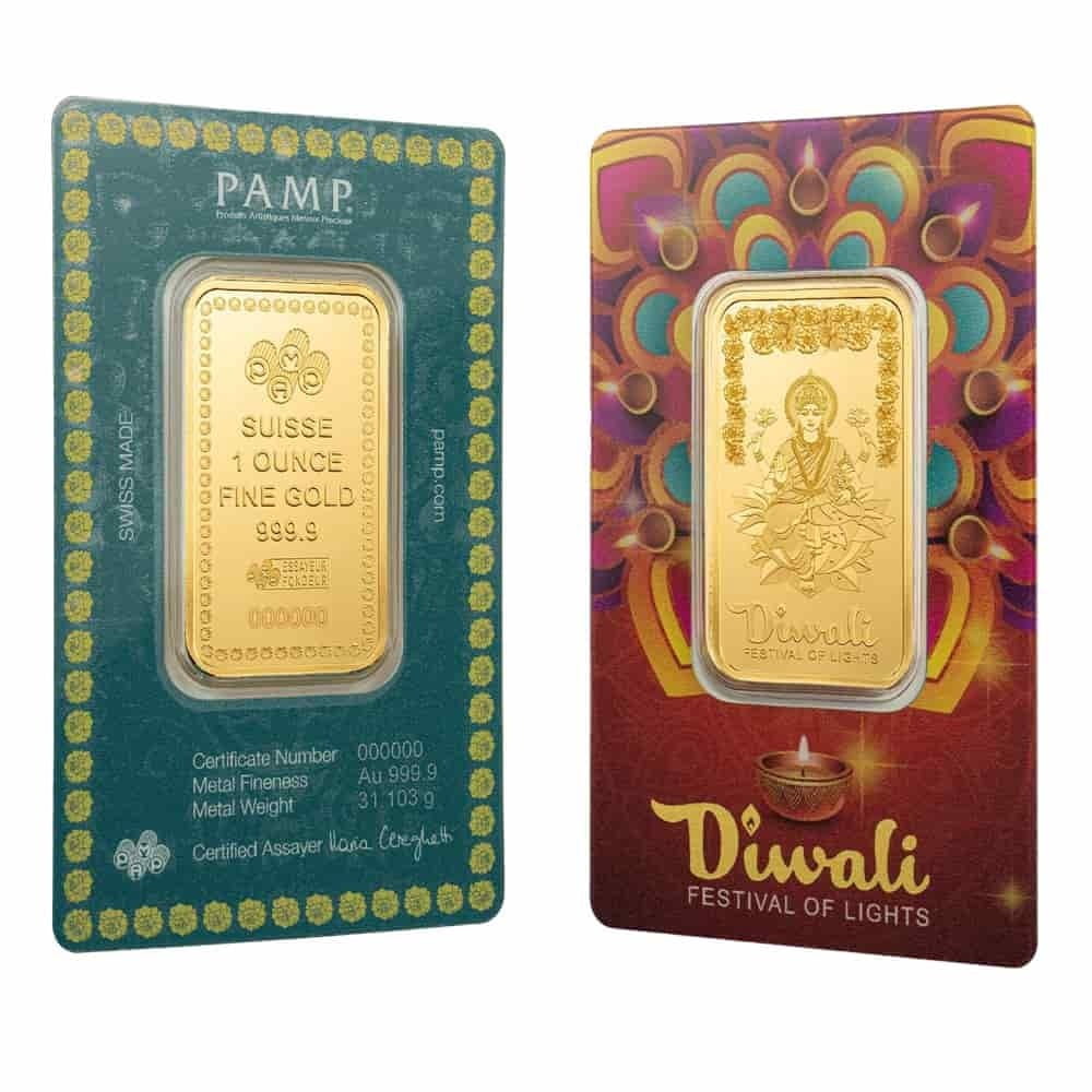 っ*k様 PAMP SUISSE 1オンス 装飾品　コレクション 1 oz PAMP Suisse Diwali Lakshmi Gold Bar .9999 Fine (Rangoli Assay