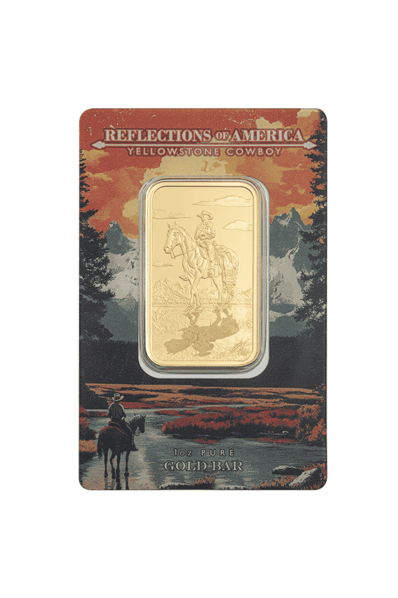 1 oz PAMP Suisse Yellowstone Cowboy Gold Bar .9999 Fine (in Assay)