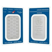1 oz Palladium Bar - Argor-Heraeus .9995 Fine In Assay