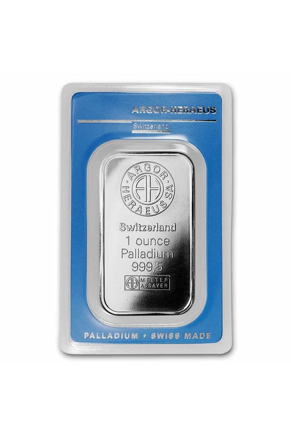 1 oz Palladium Bar - Argor-Heraeus