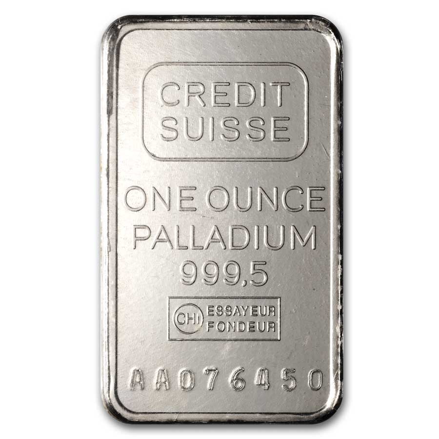 1 oz Palladium Bar - Credit Suisse (No Assay Card)