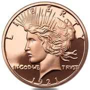 1 oz Peace Dollar Copper Round .999 Fine