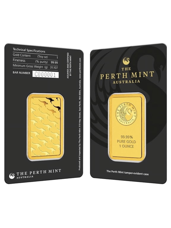 1 oz Perth Mint Gold Bar .9999 Fine (in Assay)