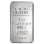 1 oz Platinum Bar - Credit Suisse .9995 Fine, w/Assay