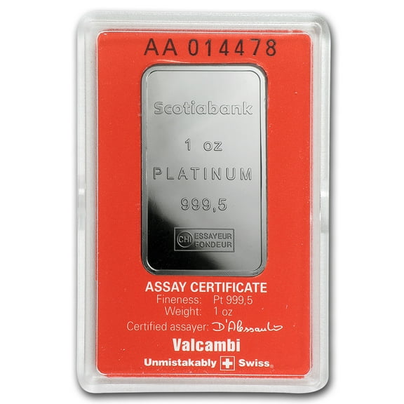 1 oz Platinum Bar - Scotiabank (In Assay)