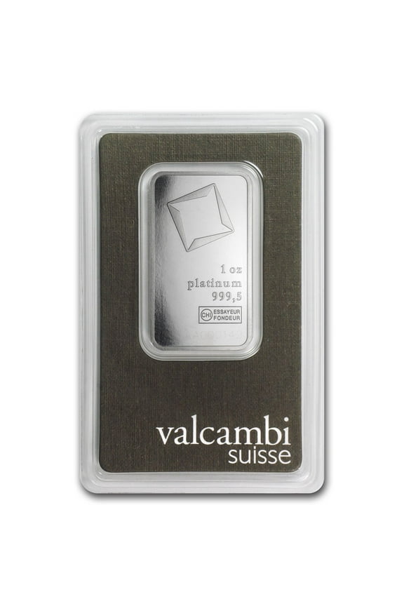 1 oz Platinum Bar - Valcambi 9995 Fine With Assay