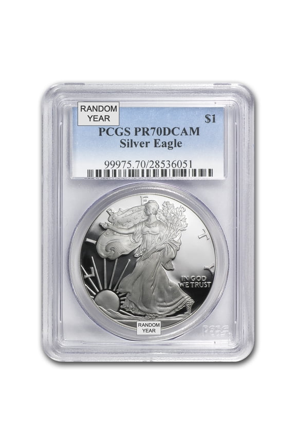 1 oz Proof American Silver Eagle PR-70 PCGS (Random Year)