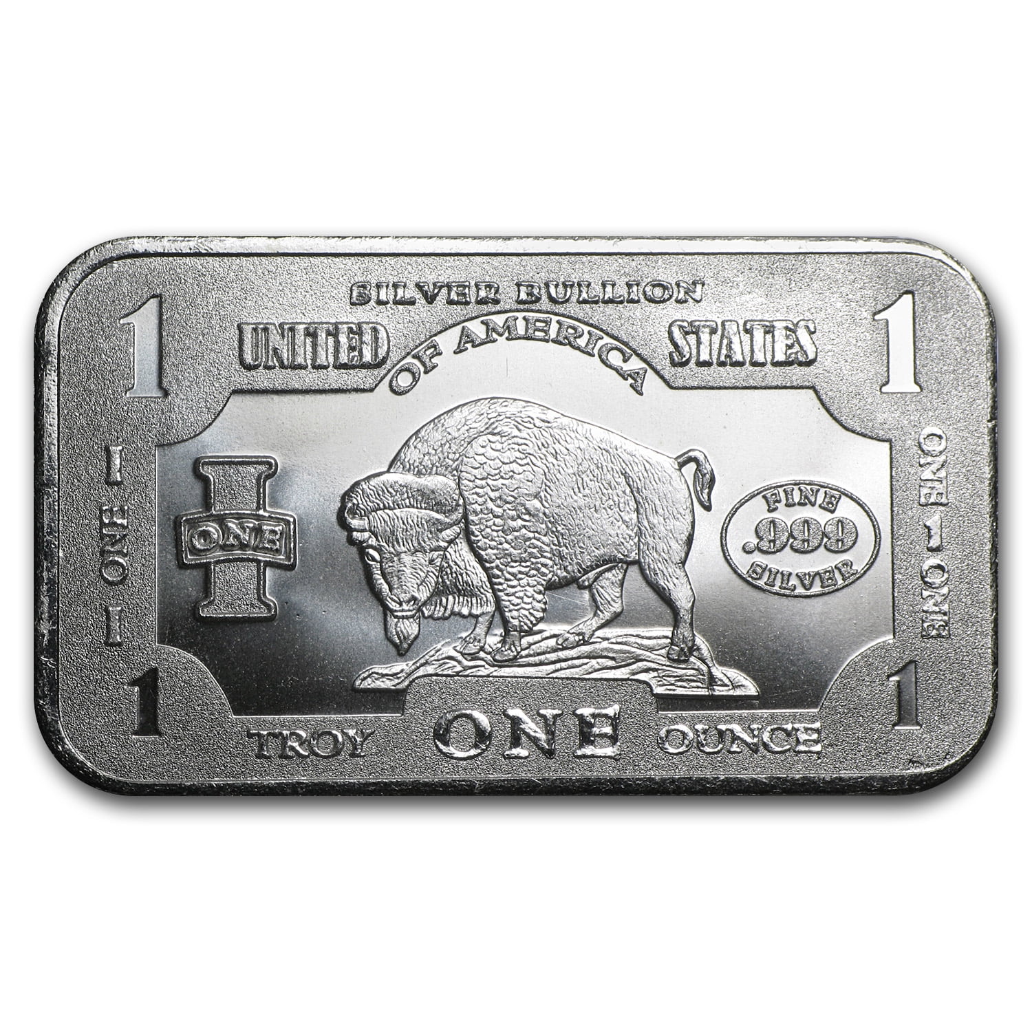 1 Ounce Pure .999 Silver Bar - 1901 $10 Bison Design - Walmart.com