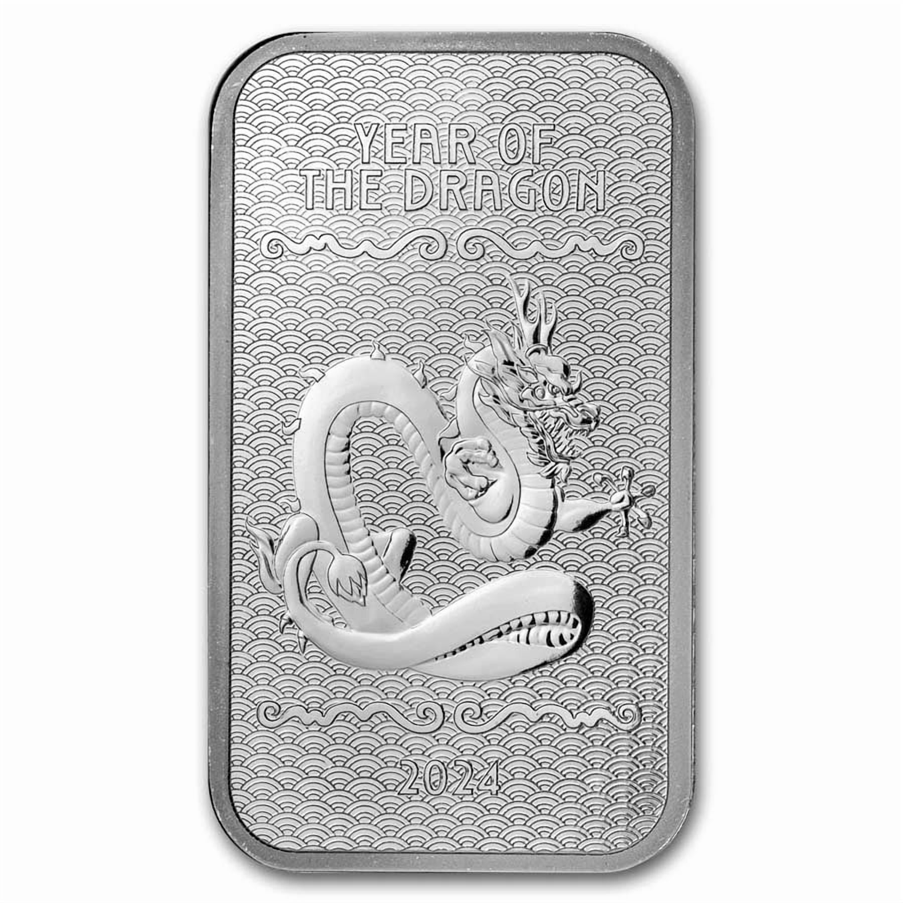 1 oz Pure Silver Bar - 2024 APMEX Year of the Dragon Series 2