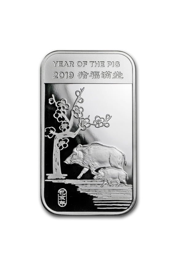 1 oz Silver Bar - APMEX (2019 Year of the Pig)