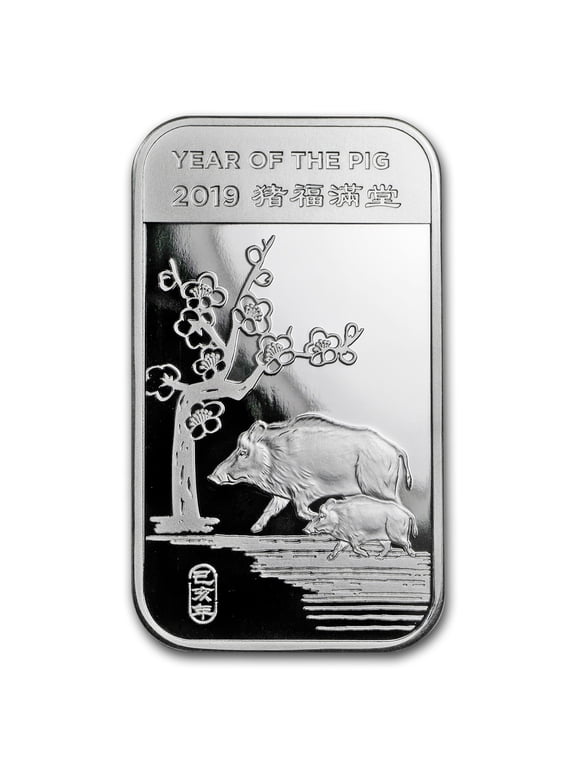 1 oz Silver Bar - APMEX (2019 Year of the Pig)