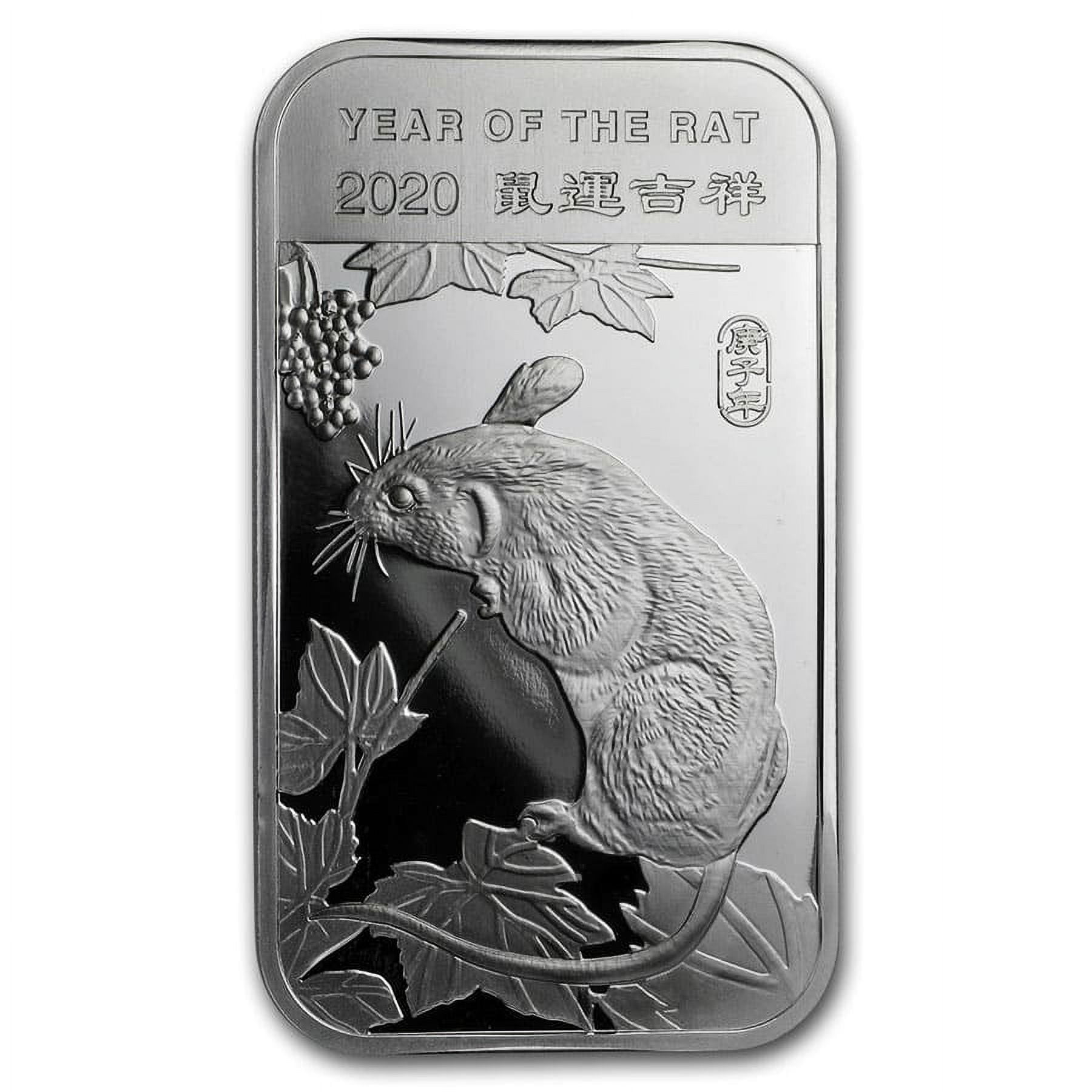 1 oz Silver Bar - APMEX (2020 Year of the Rat)