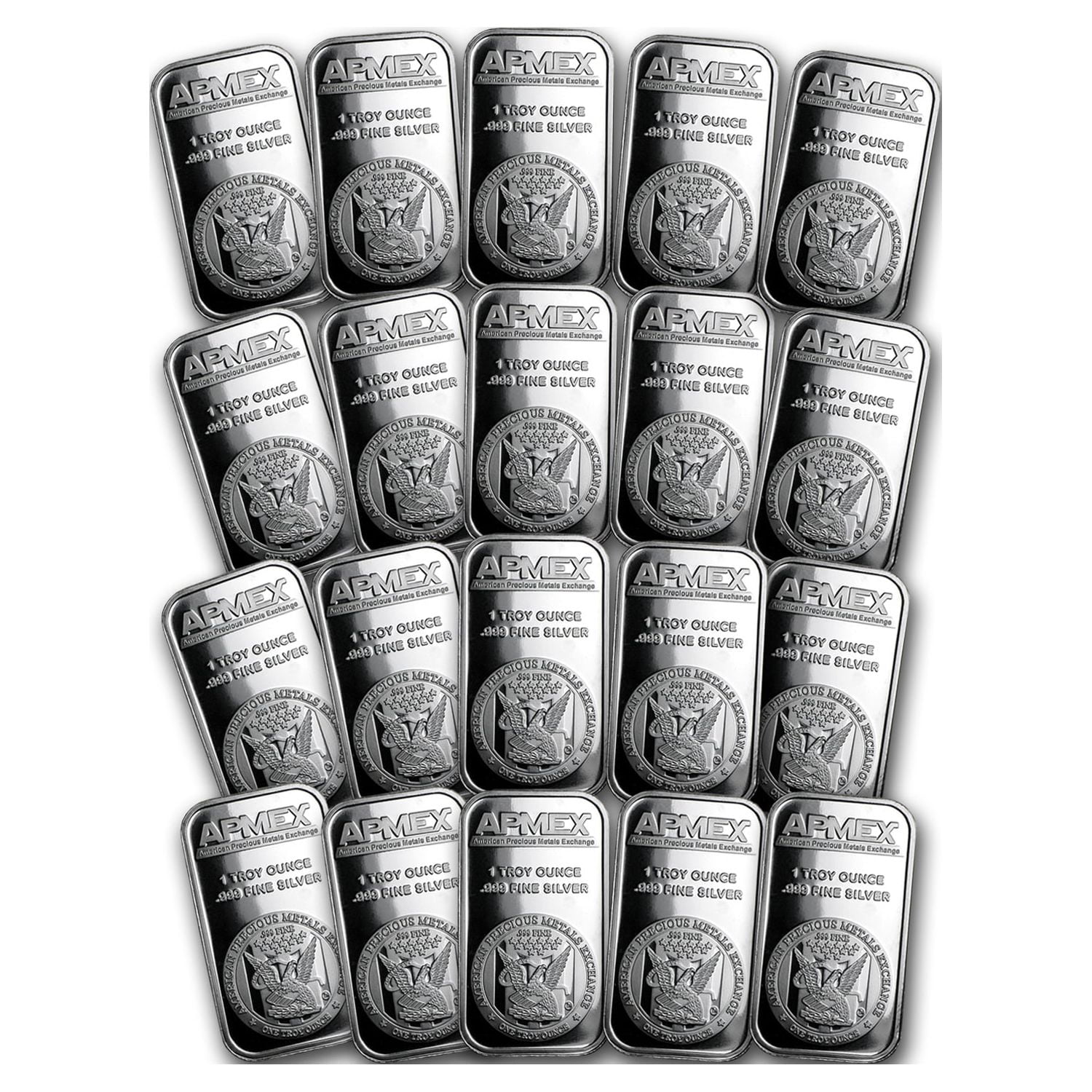 1 oz Silver Bar - APMEX (Lot of 20)