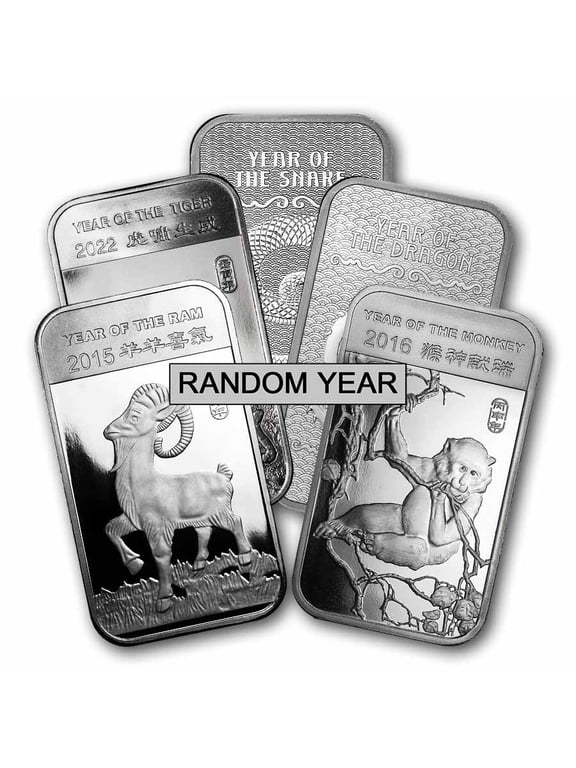 1 oz Silver Bar - APMEX (Lunar Series, Random Year)