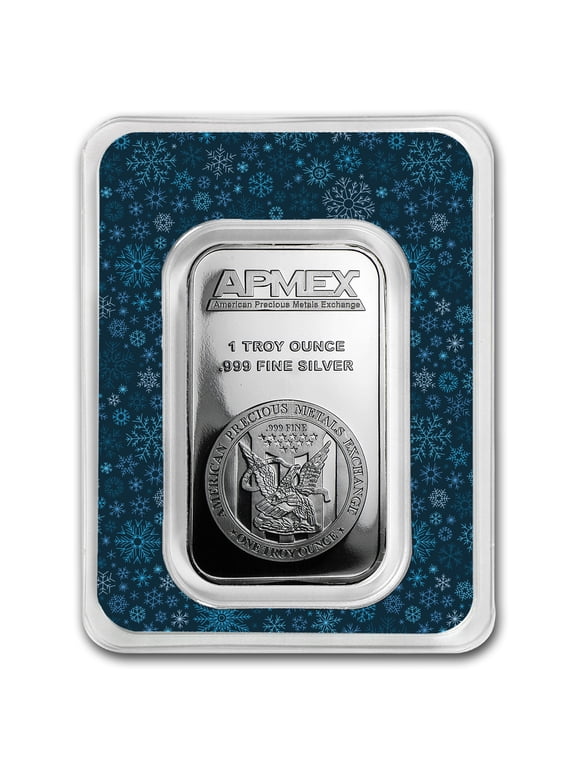 1 oz Silver Bar - APMEX (w/Snowflakes Card, In TEP)