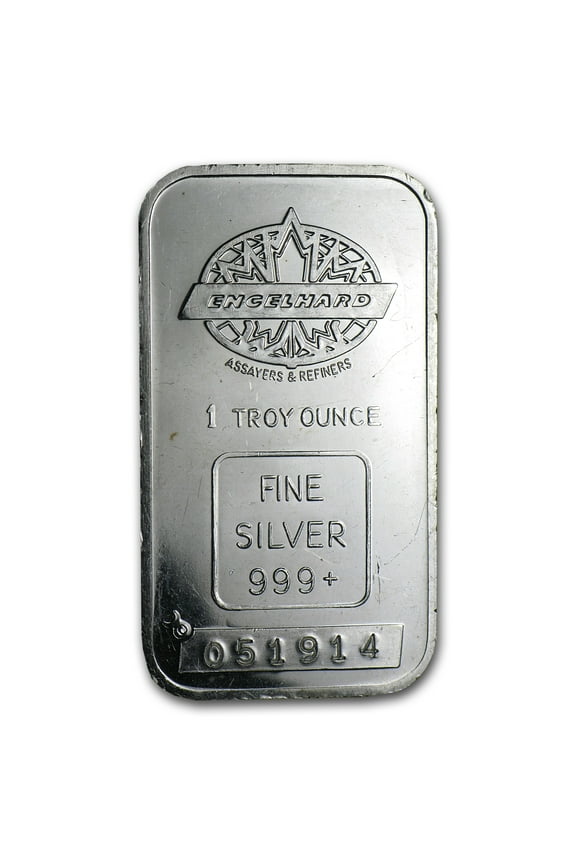 1 oz Silver Bar - Engelhard (Maple, Smooth, No Border)