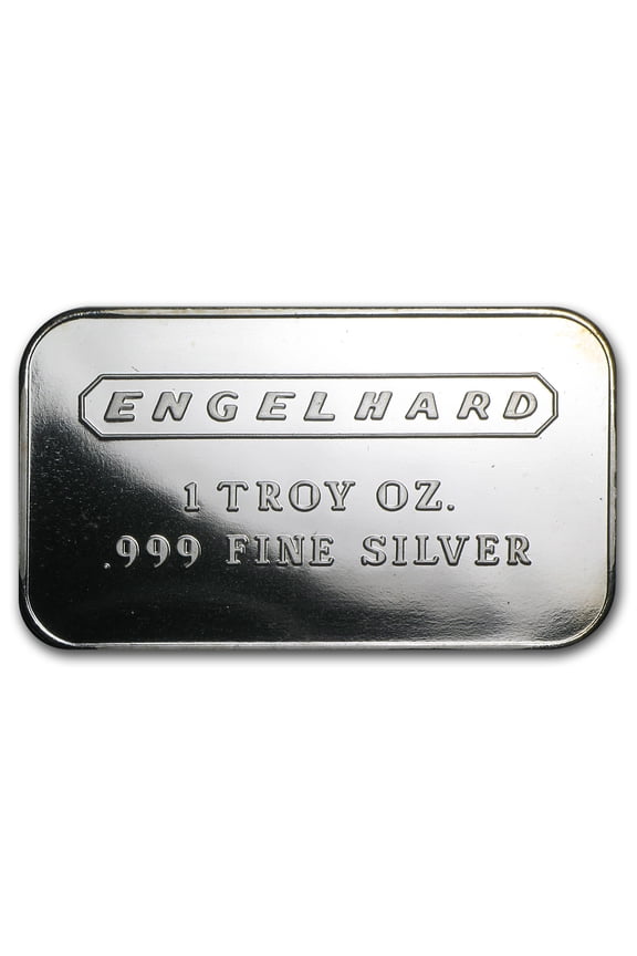 1 oz Silver Bar - Engelhard (Wide, No Serial #, Pebble Reverse)