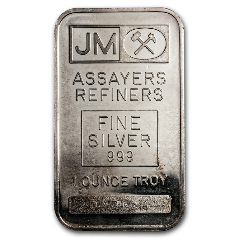 1 oz Silver Bar - Johnson Matthey (Plain Back) - Walmart.com