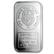 1 oz Silver Bar - Johnson Matthey Republic National Bank of NY