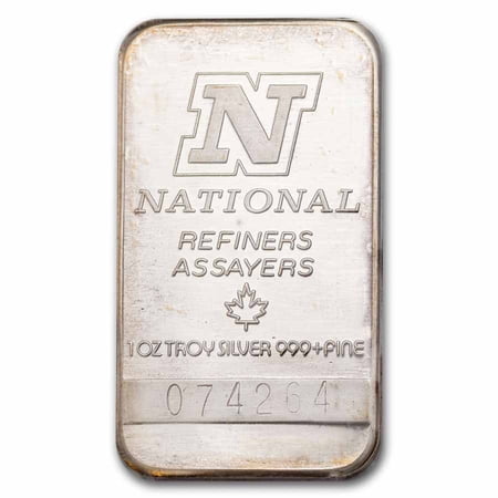1 oz Silver Bar - Nat. Refiners-Assayers (Canada, Orig Plastic)