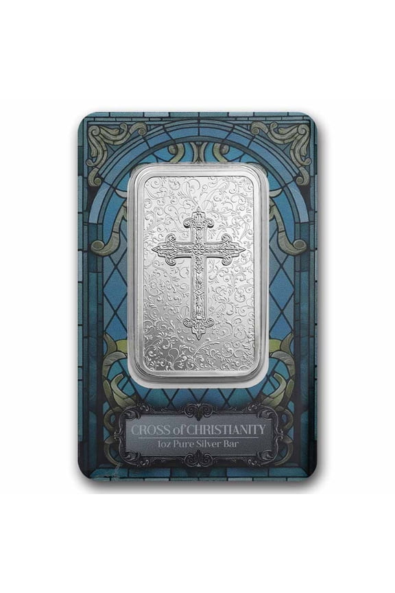 1 oz Silver Bar - PAMP Suisse (Cross of Christianity)