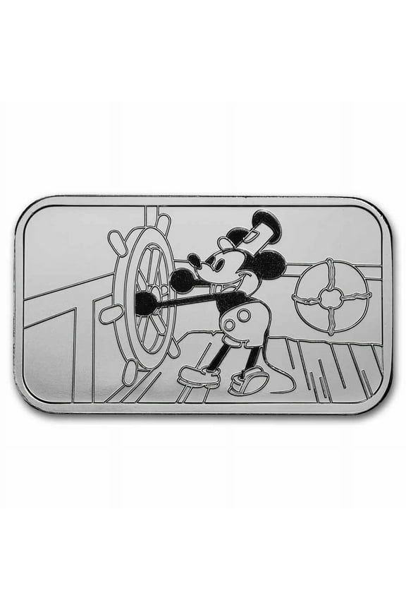 1 oz Silver Bar - Steamboat Willie BU