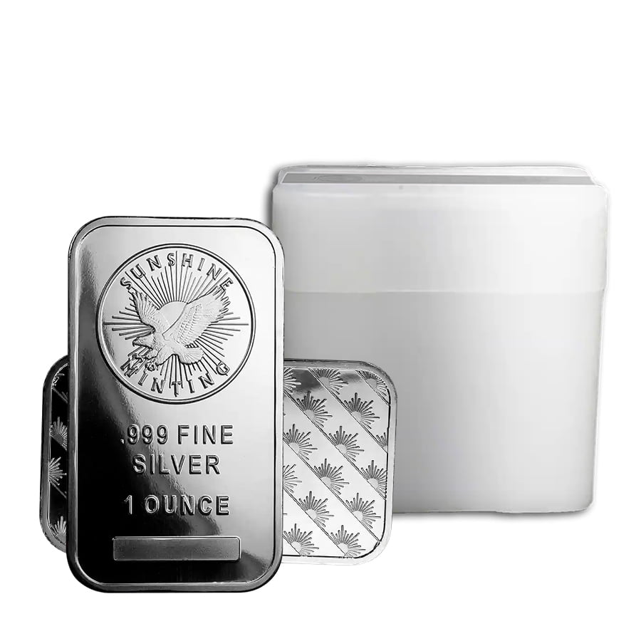 UNBRANDED 1 oz Silver Bar - Sunshine (Mint Mark SI) - Lot of 20