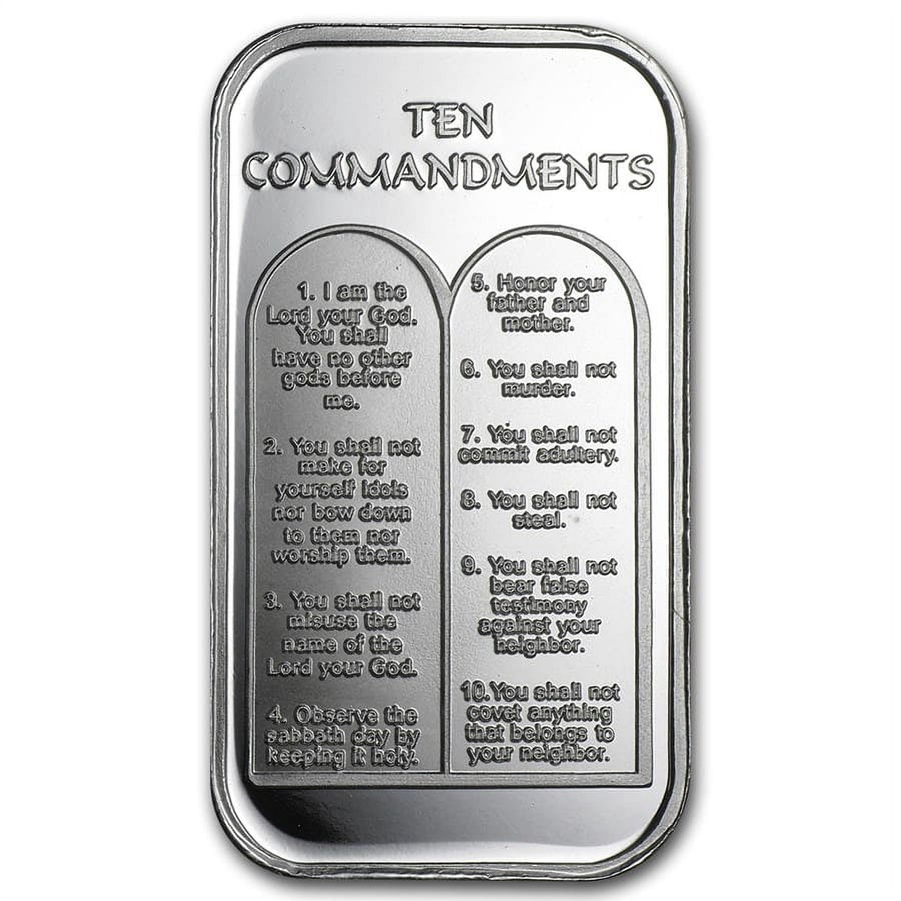 Silvertowne 1 oz Pure Silver Bar - Ten Commandments - Walmart.com