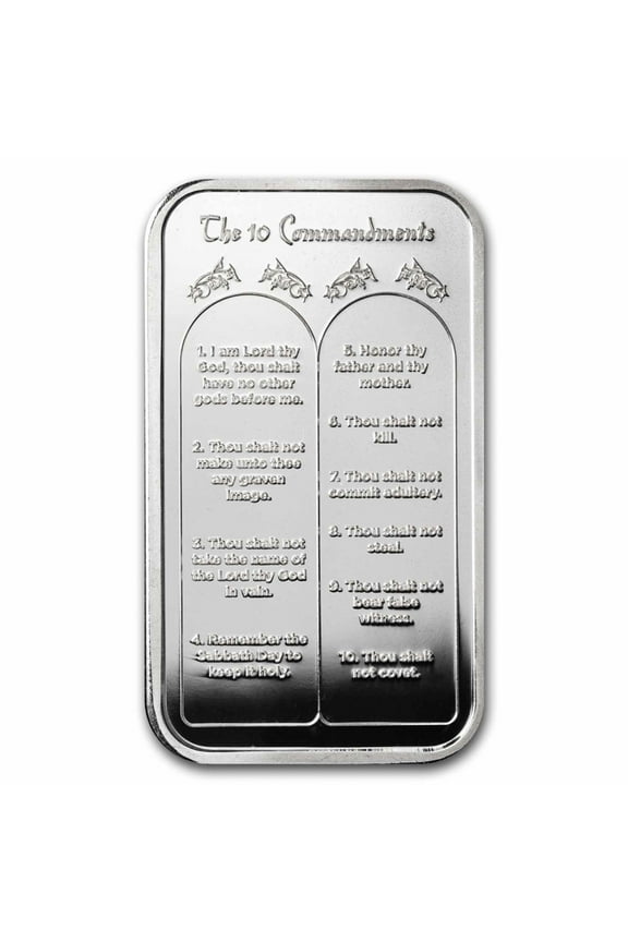 1 oz Silver Bar - Ten Commandments