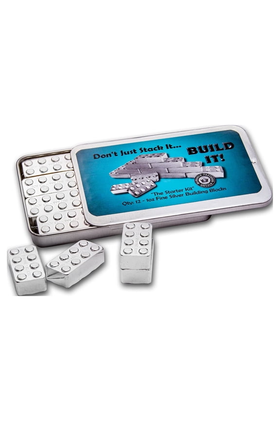 1 oz Silver Building Block Bars - 12-Piece Starter Pack