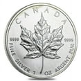 thumbnail image 1 of 1 oz Silver Canadian Maple Leaf (Milky, Cull, Damaged, Circulated, Cleaned), 1 of 3