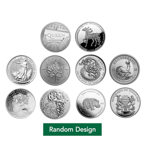 Random Silver Design 1 oz Silver Coin - Random Design - Lot of 10 - Walmart.com