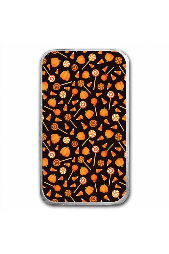 1 oz Silver Colorized Bar - APMEX (Halloween Treats Collage)