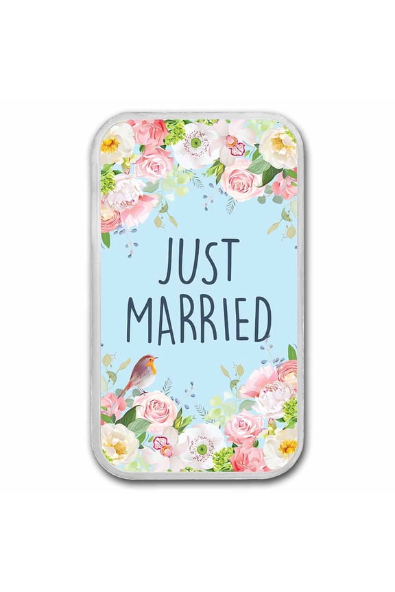 1 oz Silver Colorized Bar - APMEX (Just Married, Floral)