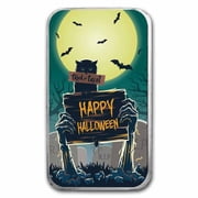 1 oz Silver Colorized Bar - APMEX Trick or Treat "Graveyard"