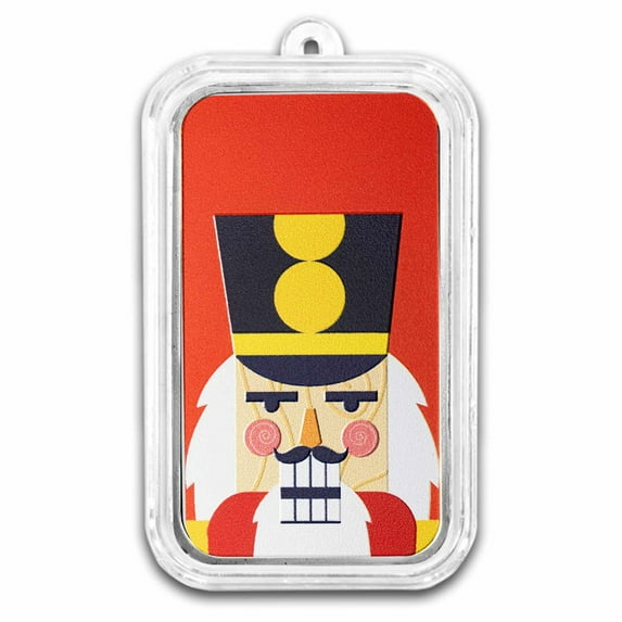 1 oz Silver Colorized Bar - Joyful and Serious Nutcrackers