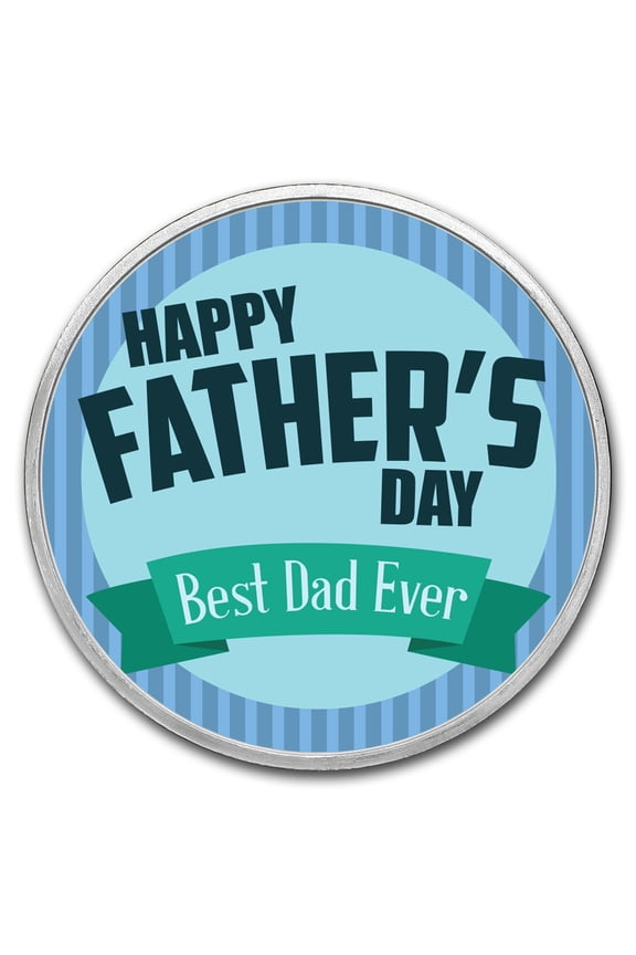 1 oz Silver Colorized Round - APMEX (Best Dad Ever, Pinstripes)